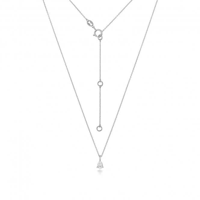 Diamond Jewellery 18ct White Gold Pear Diamond Necklace NDQ160W