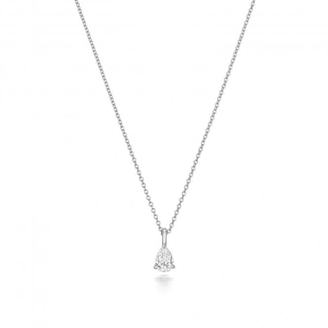Diamond Jewellery 18ct White Gold Pear Diamond Necklace NDQ160W