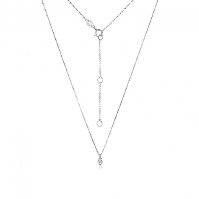 Diamond Jewellery 18ct White Gold Diamond Rubover Necklace NDQ151W