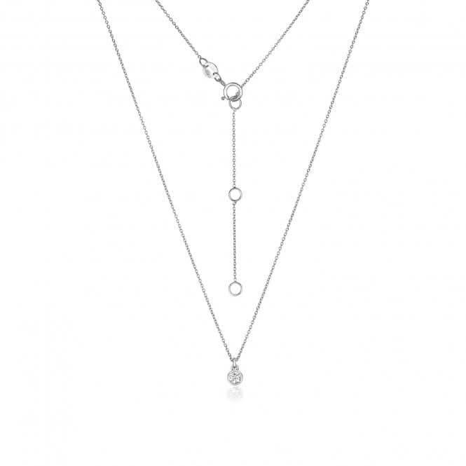 Diamond Jewellery 18CT White Gold Diamond Rubover Necklace NDQ153W