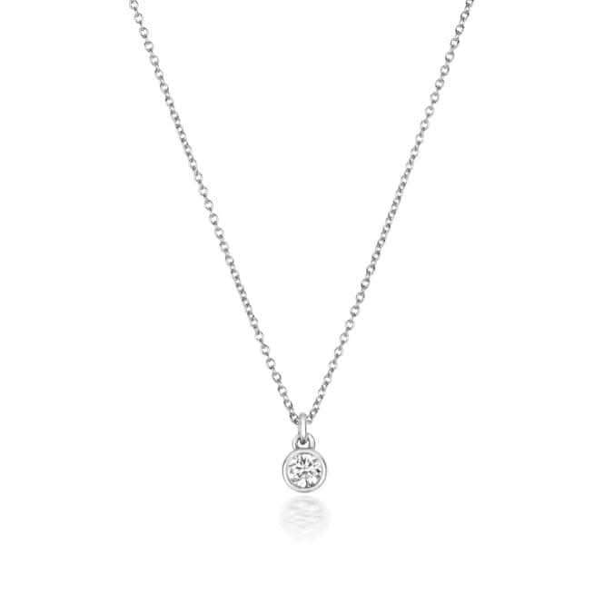 Diamond Jewellery 18CT White Gold Diamond Rubover Necklace NDQ153W