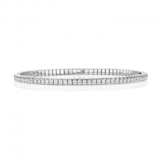 18ct White Gold Diamond Stretch Bangle BDQ112WDiamond JewelleryBDQ112W