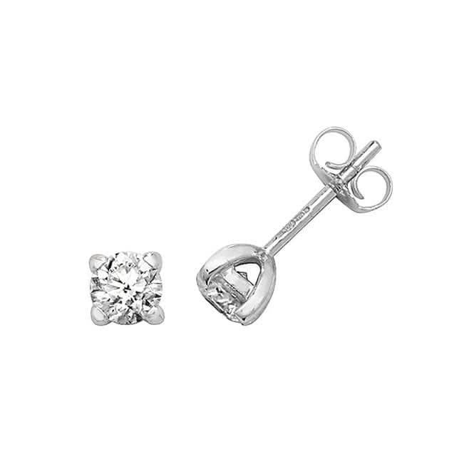 Diamond Jewellery 18K White Gold Diamond Stud Earrings EDQ302W
