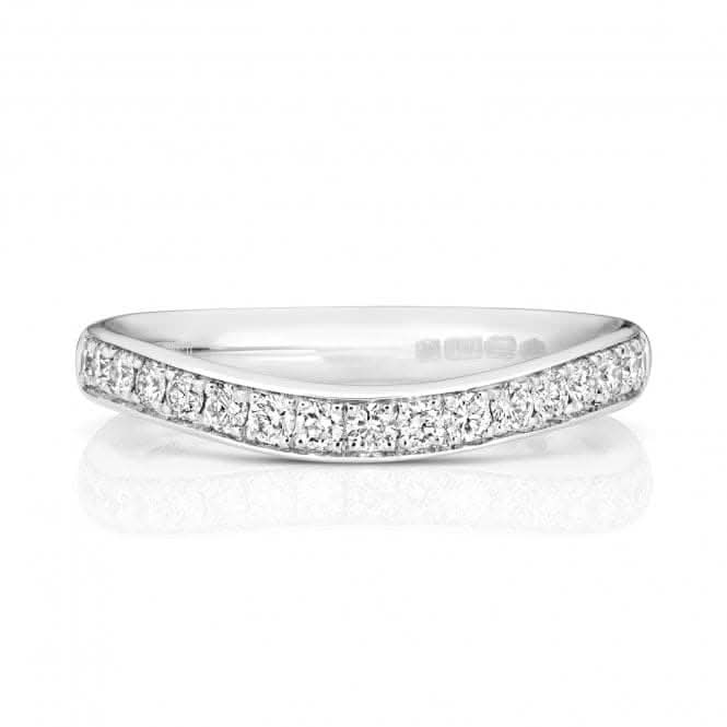 Wedding Band 18ct White Gold Diamond Wave Ring WQ248W/I