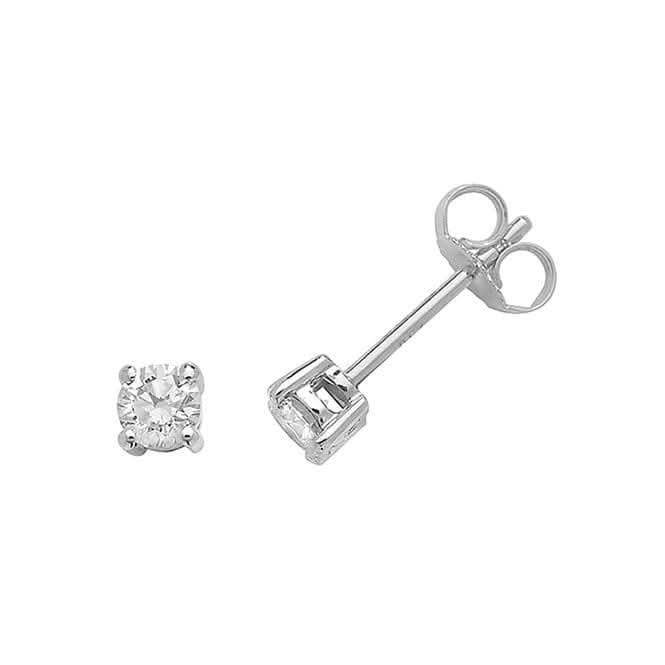 Diamond Jewellery 18K White Gold Stud Earrings EDQ187W