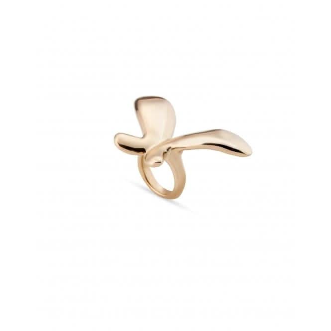 18K Gold Plated Butterfly Wings Ring ANI0795ORO000