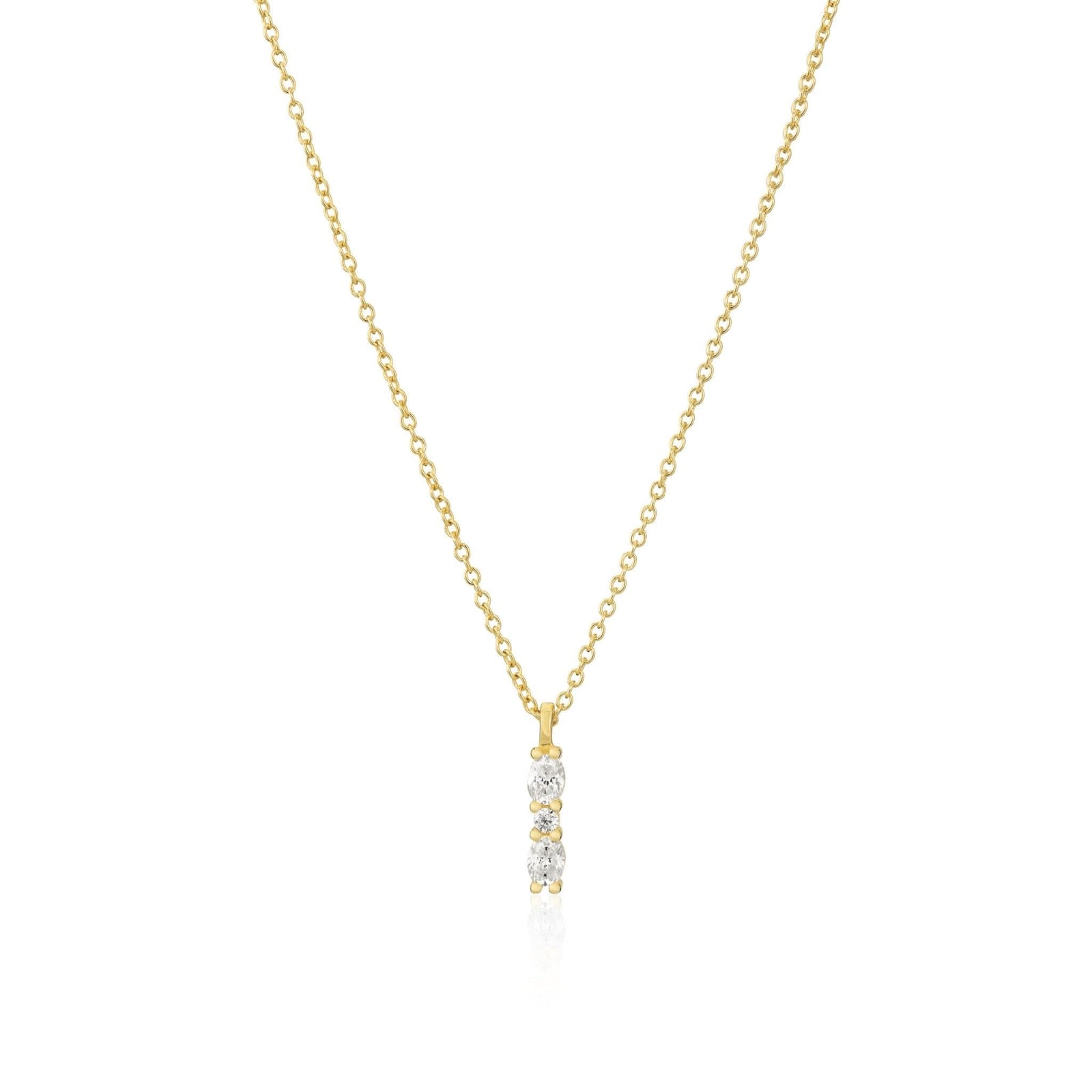 18k gold plated Ellera Ovale Piccolo Necklace SJ - N2414 - CZ - YGSif JakobsSJ - N2414 - CZ - YG