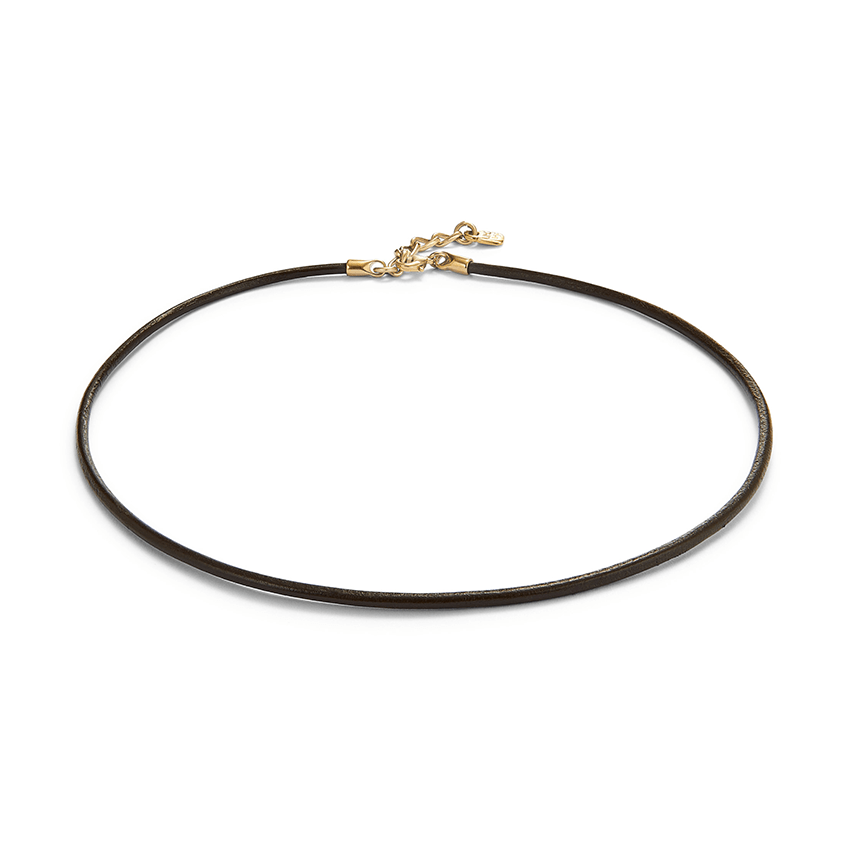 18k Gold Plated Hazte Black Necklace COL1975ORO0000U
