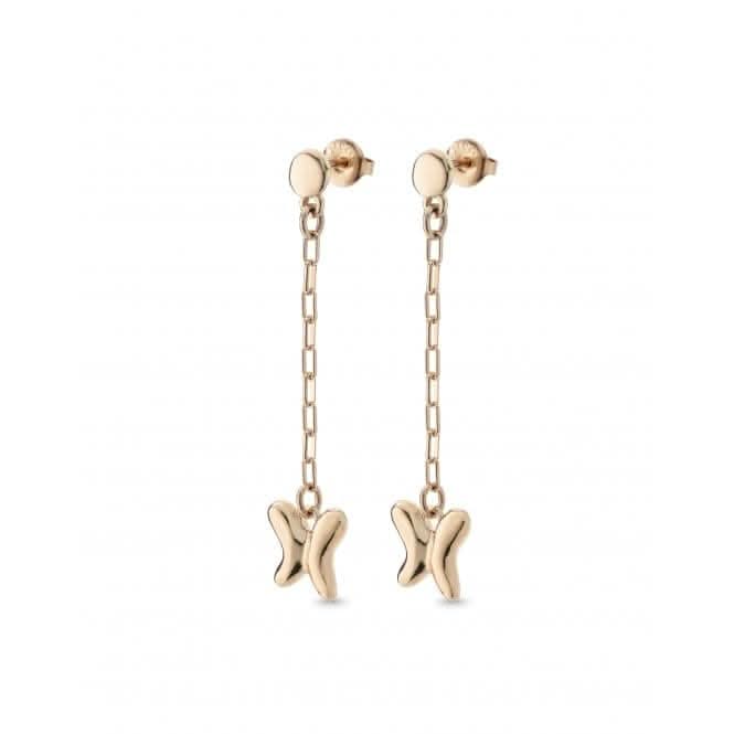 18K Gold Plated Pendant Small Butterfly Wings Earrings PEN0925ORO0000U