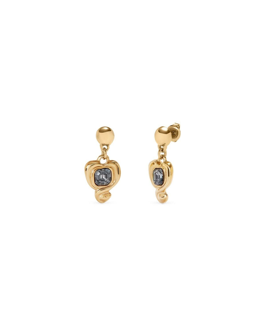 18k Gold Plated Ser Expresiva Black Earrings PEN0997NGRORO0U