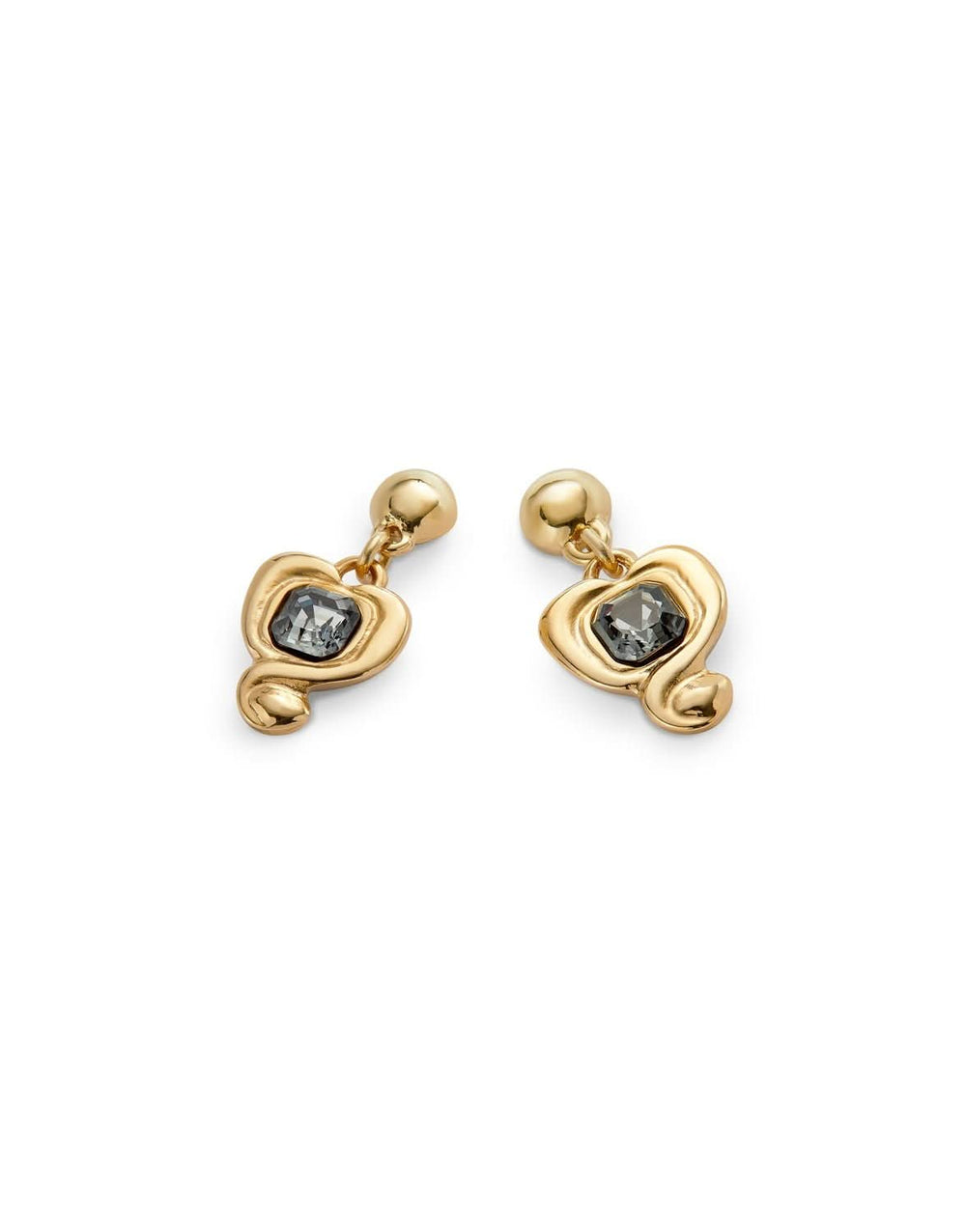 18k Gold Plated Ser Expresiva Black Earrings PEN0997NGRORO0U