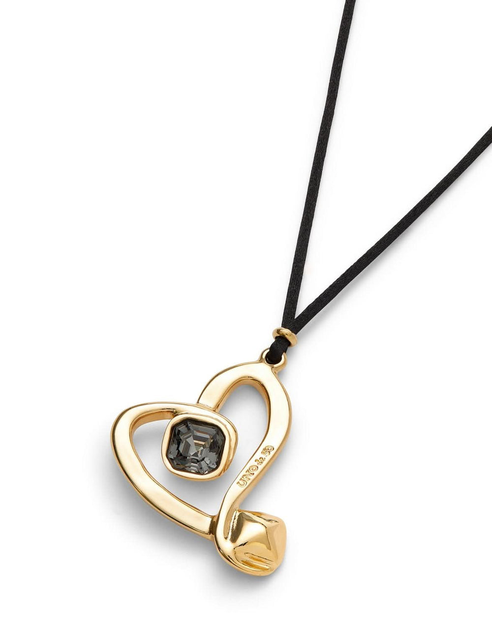 18k Gold Plated Ser Expresiva Black Necklace COL2012NGRORO0U