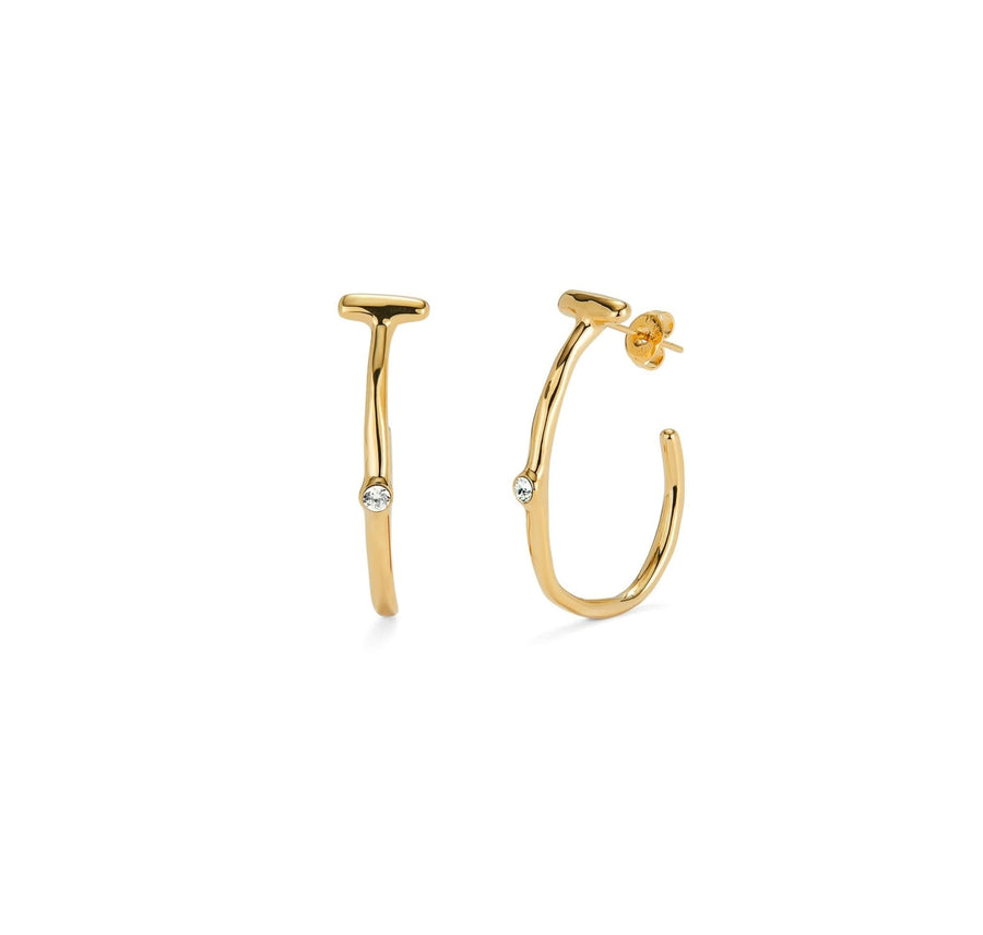 18k Gold Plated Ser Indomable White Earrings PEN0959BLNORO0U