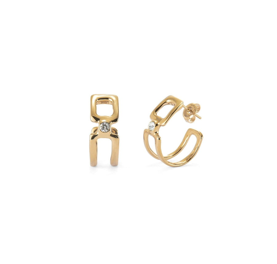 18k Gold Plated Ser Indomable White Earrings PEN0971BLNORO0U