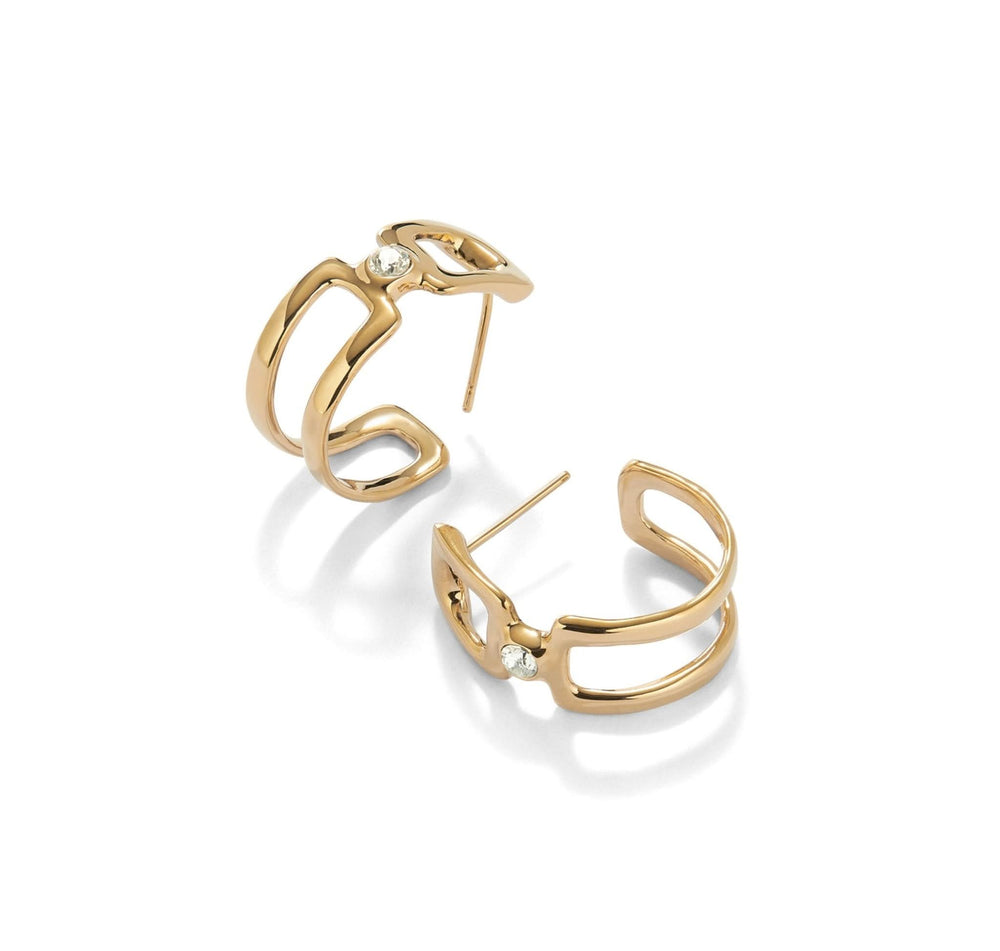 18k Gold Plated Ser Indomable White Earrings PEN0971BLNORO0U