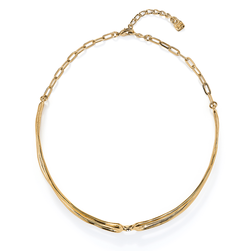 18k Gold Plated Ser Indomable White Necklace COL1935BLNORO0U