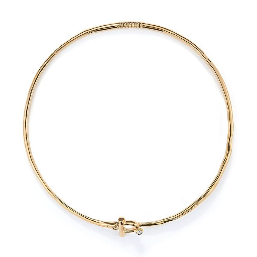 18k Gold Plated Ser Indomable White Necklace COL1938BLNORO0