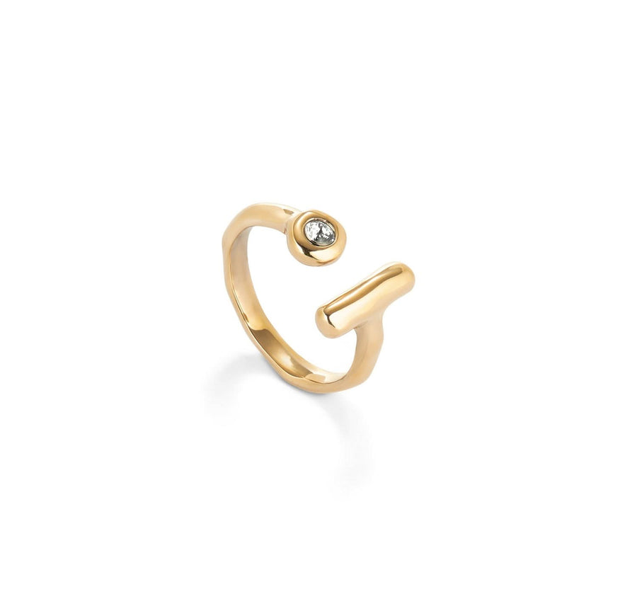 18k Gold Plated Ser Indomable White Ring ANI0817BLNORO