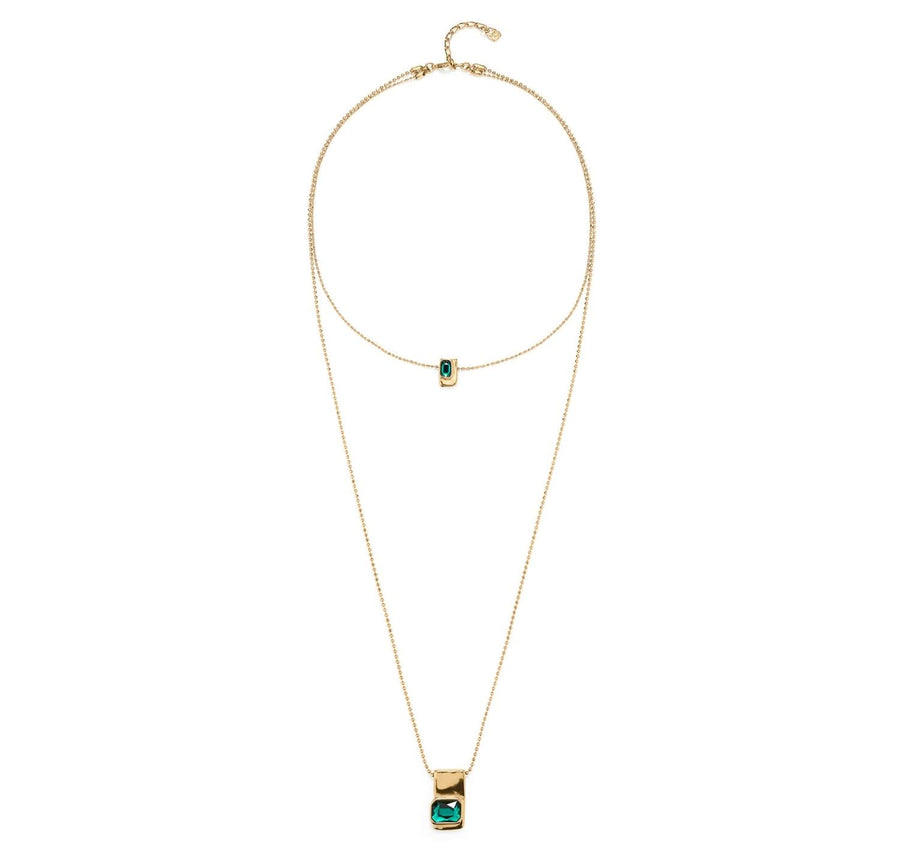 18k Gold Plated Ser Magnetica Green Chain COL1957VRDORO0U