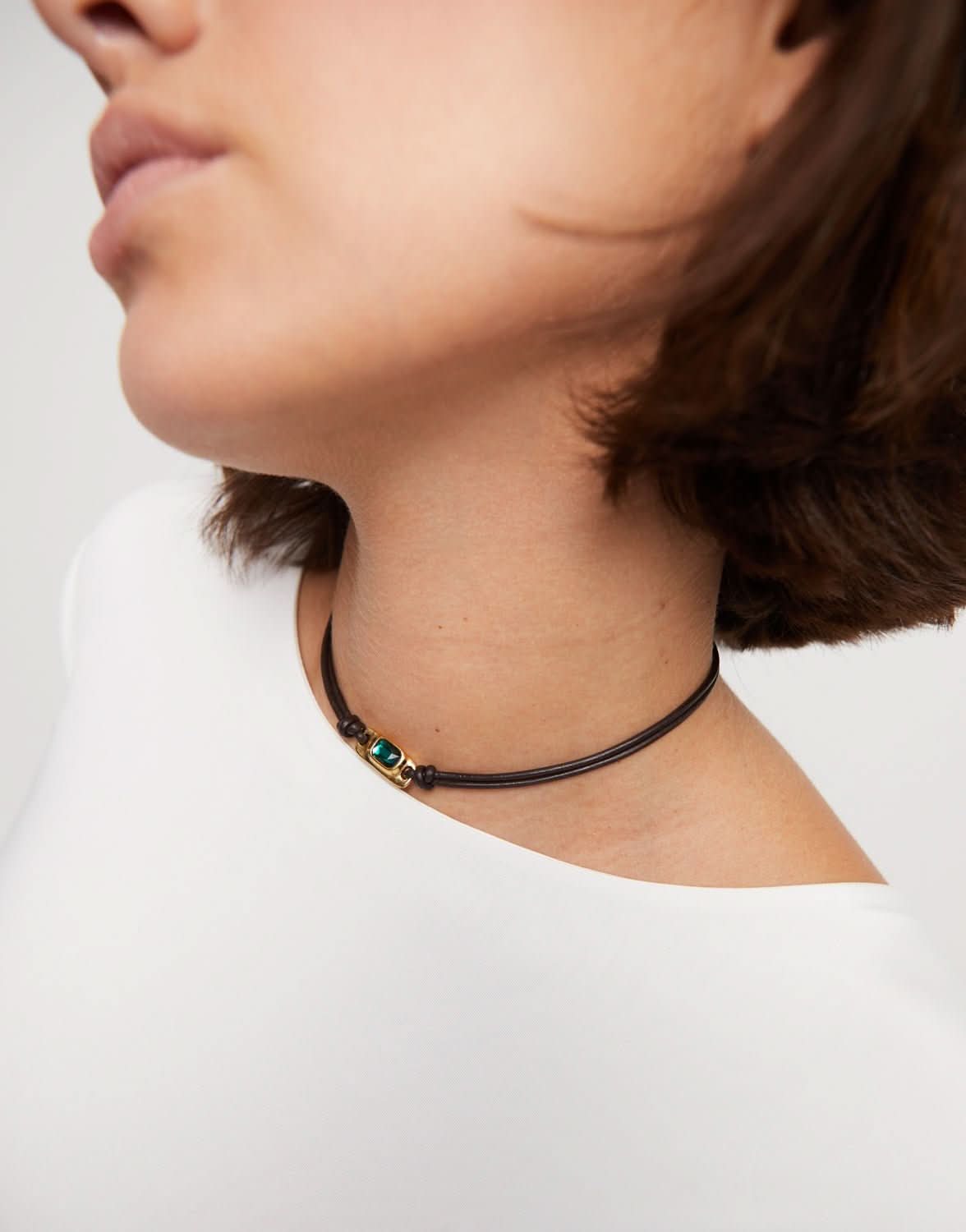 18k Gold Plated Ser Magnetica Green Necklace COL1966VRDORO0UUNOde50COL1966VRDORO0U