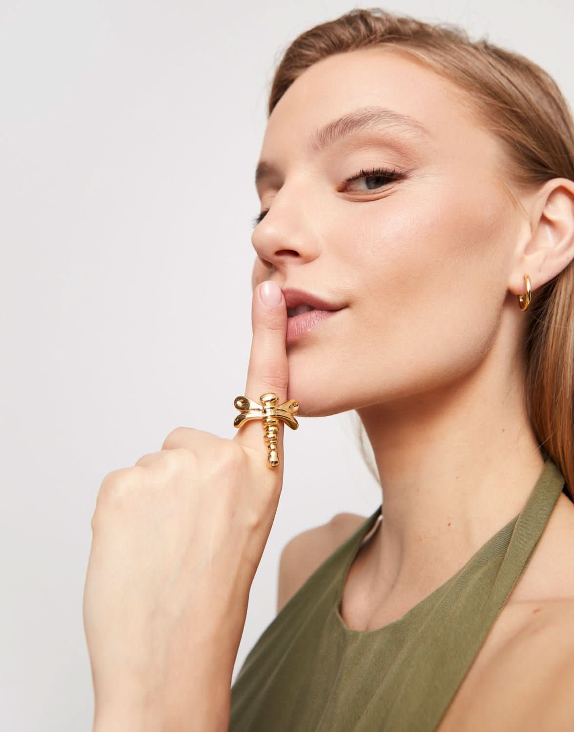 18k Gold Plated Ser Rebelde Gold Ring ANI0820ORO000UNOde50ANI0820ORO00012