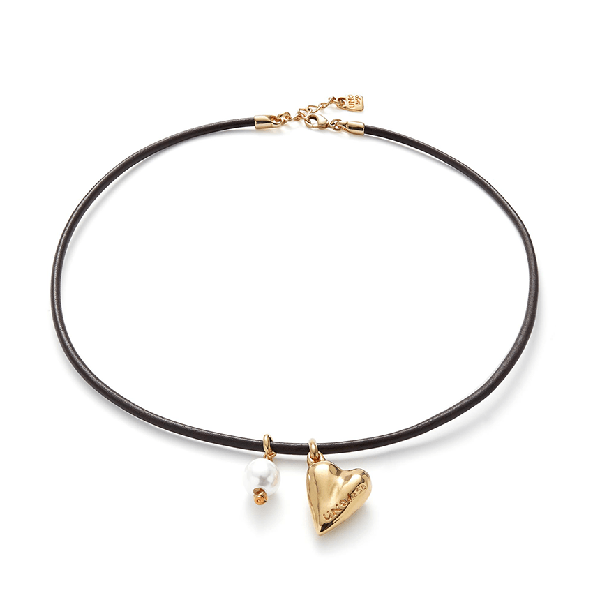 18k Gold Plated Ser Unico Brown Charm Necklace COL2014MARORO0U