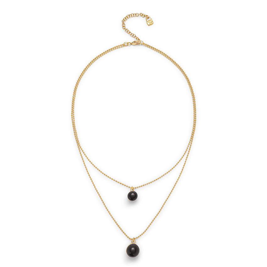 18k Gold Plated Ser Fascinante Black Pendant COL2003NGRORO0U
