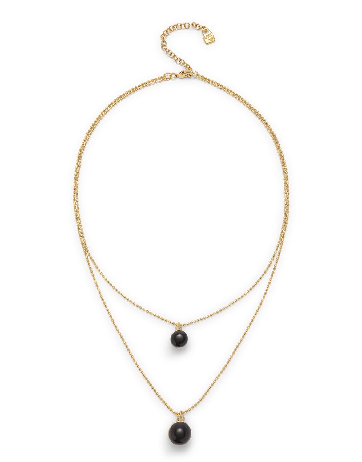18k Gold Sterling Silver Plated Ser Fascinante Black Pendant COL2003NGRORO0UUNOde50COL2003NGRORO0U