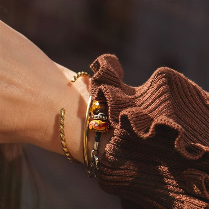 Amber Glow Radiance Glass Bead TGLBE-00253