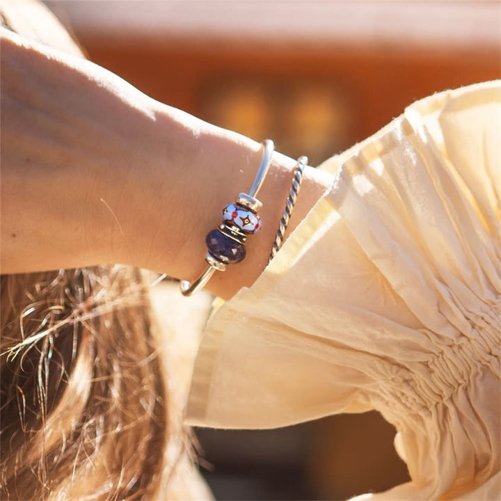 Azure Porcelain Gleam Glass Bead TGLBE-00251