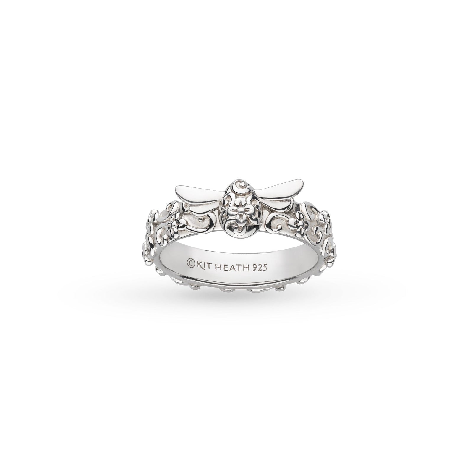 Kit Heath Blossom Flyte Honey Bee Rhodium Plated Band Ring 20331RP