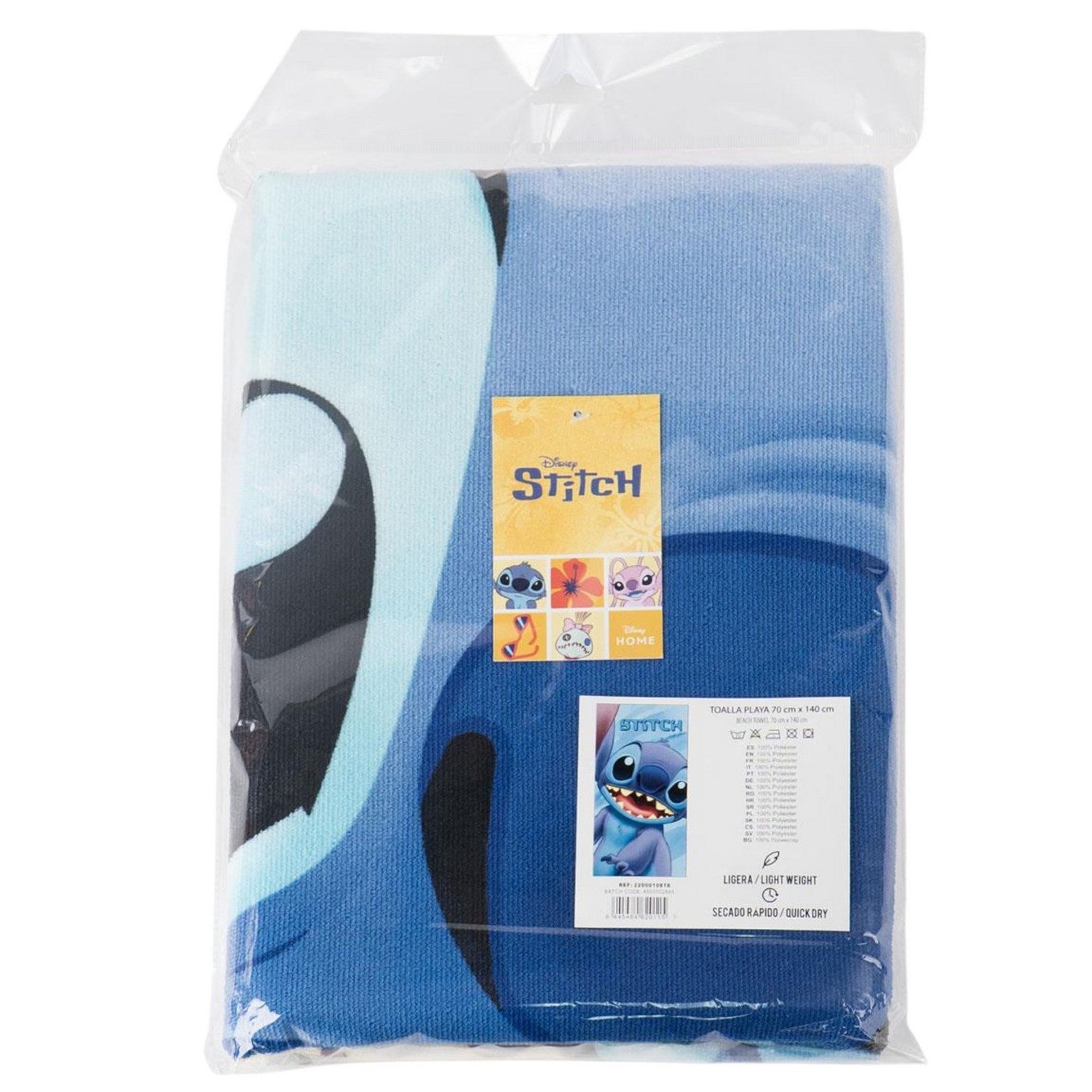 Disney Polyester Microfiber Towel Stitch Blue 2200010818