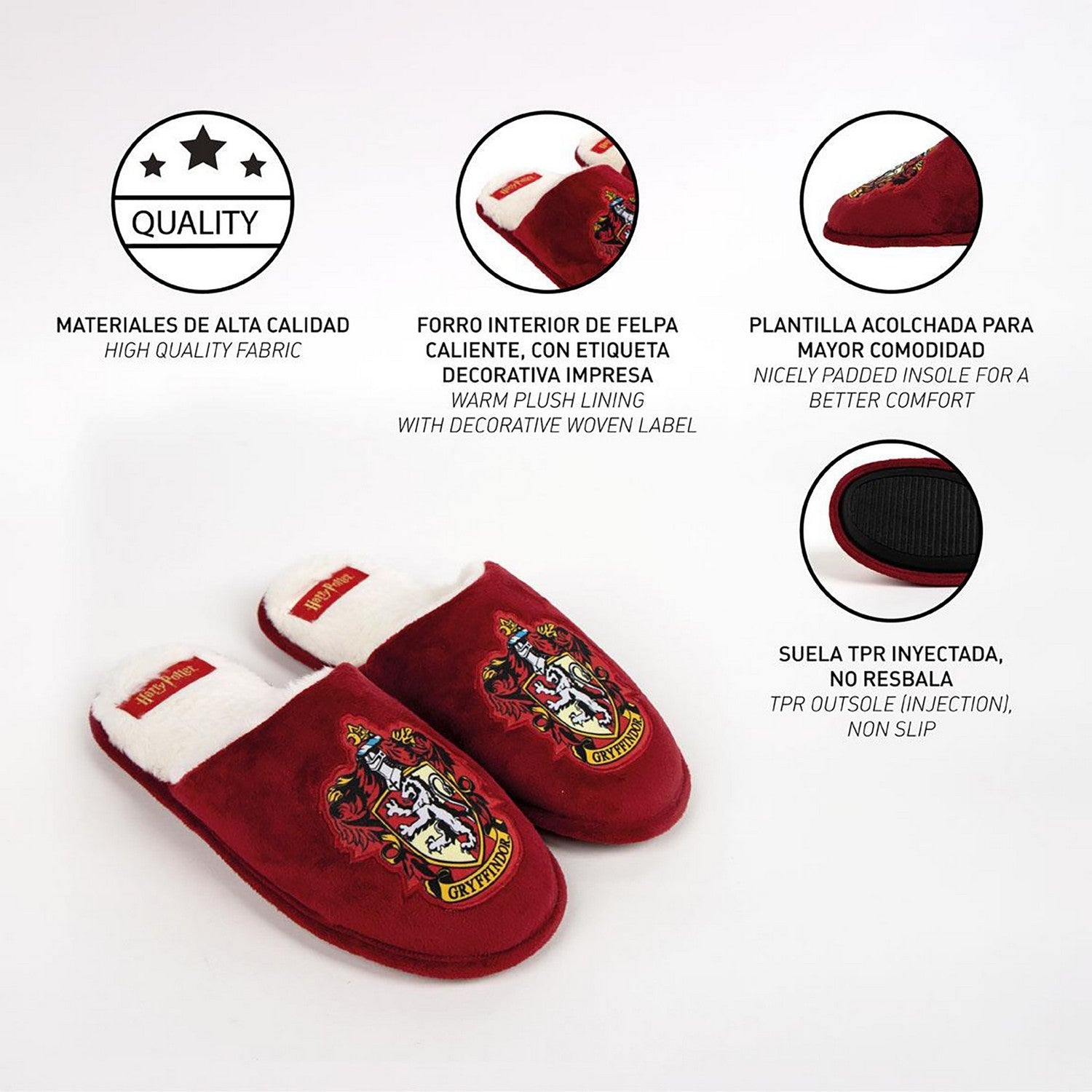 Harry Potter House Slippers Open Gryffindor Red 2300006862