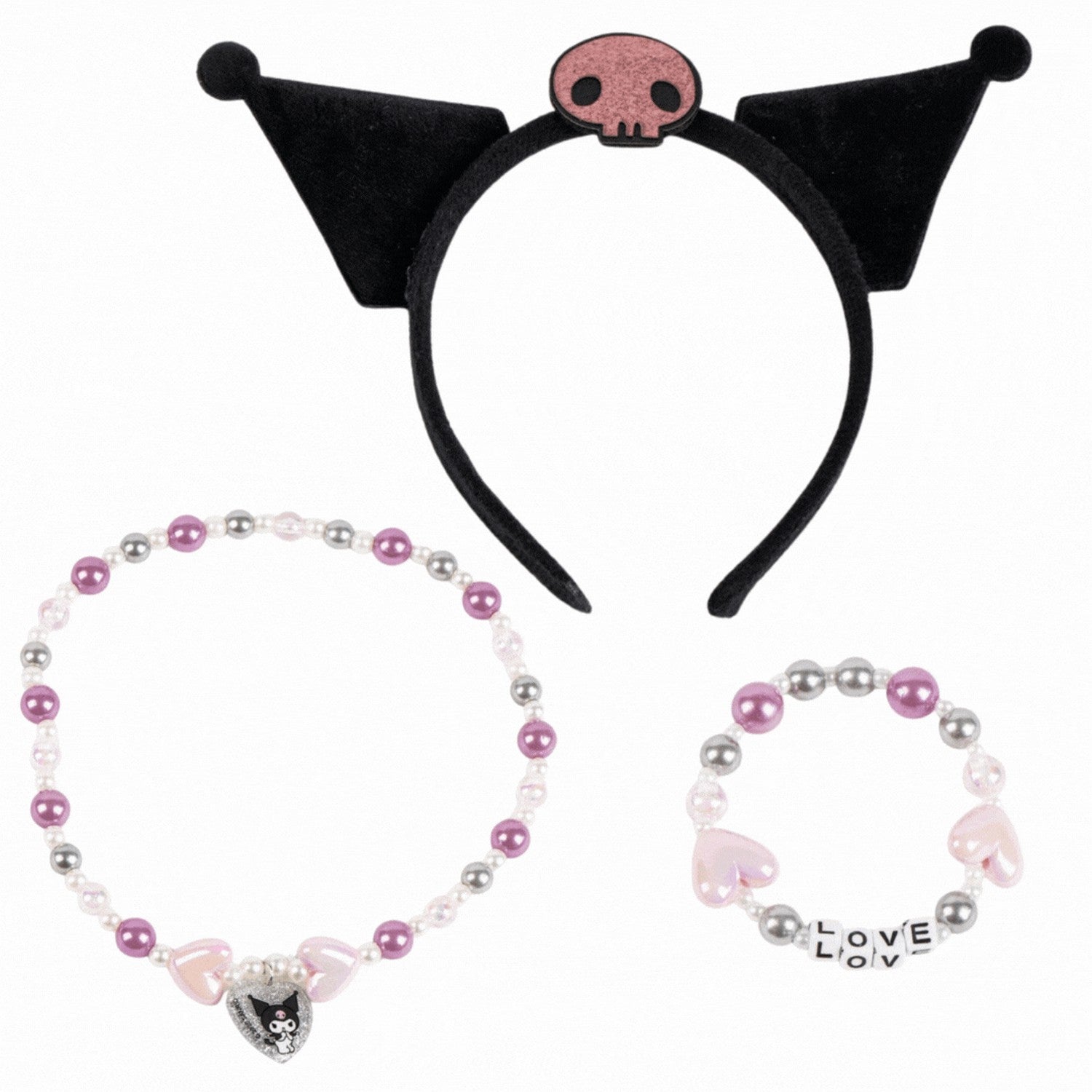 Hello Kitty & Friends 3 Pcs Headband, And Necklace Accessories Set Kuromi Bracelet 2500003438