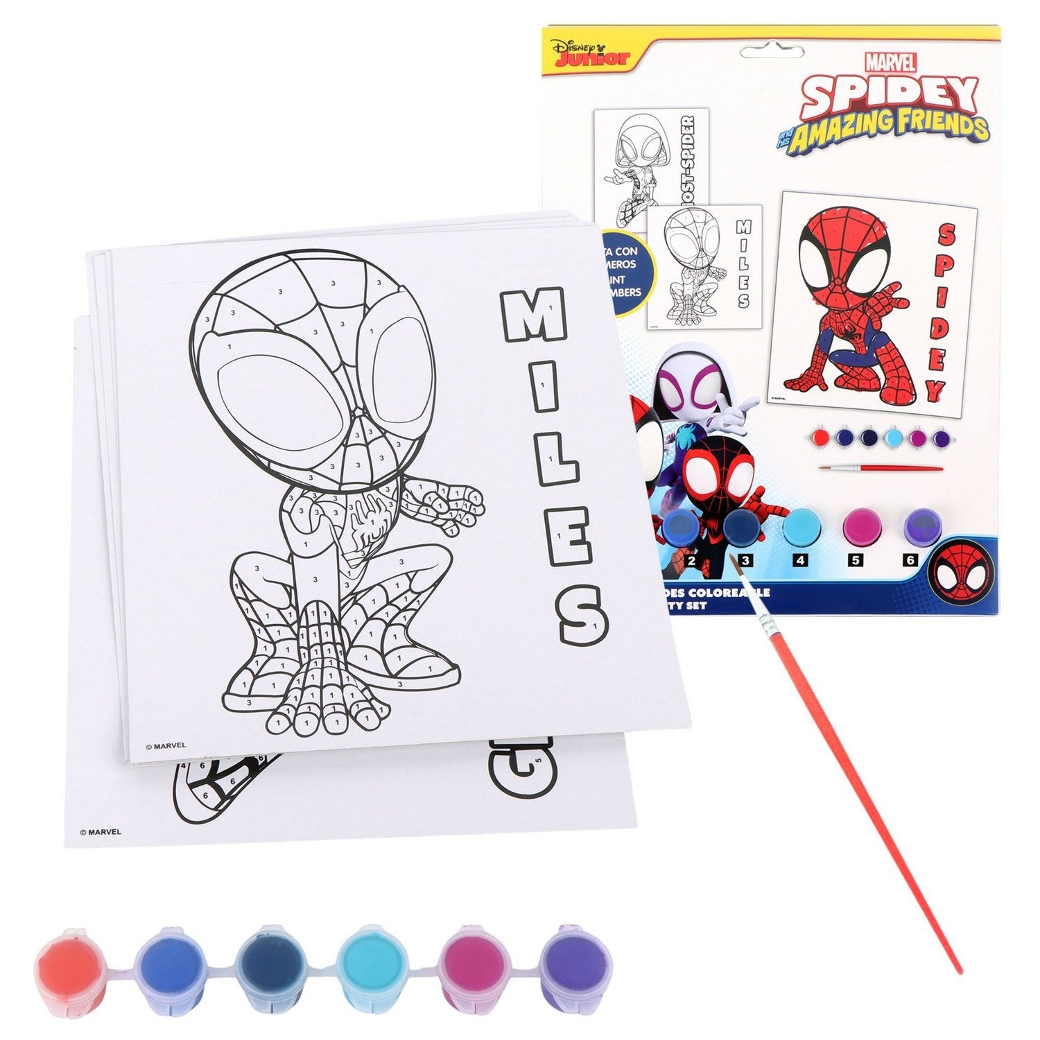 Marvel 8 Piece Per Pack Paint By Numbers Spiderman Set 2700001807