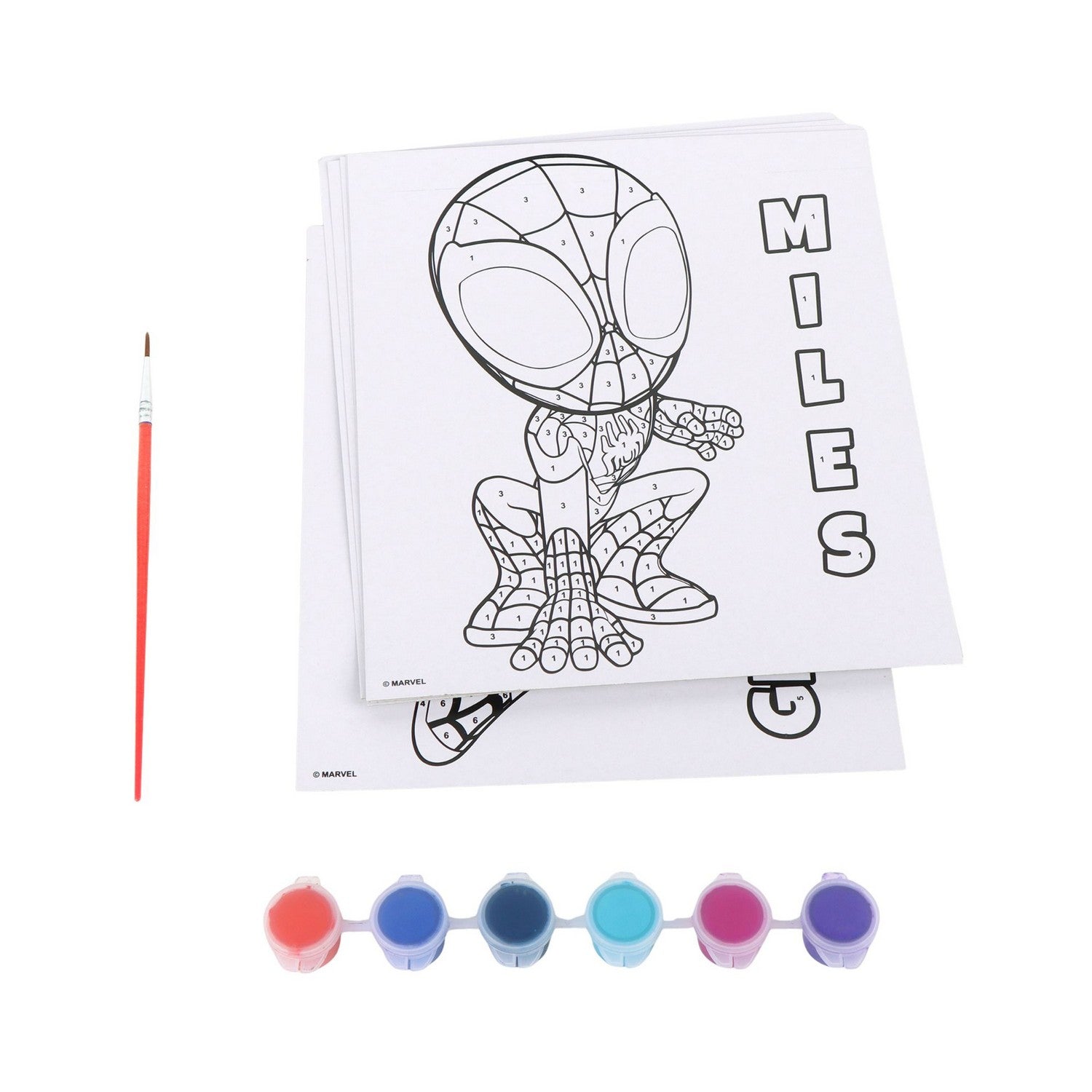 Marvel 8 Piece Per Pack Paint By Numbers Spiderman Set 2700001807