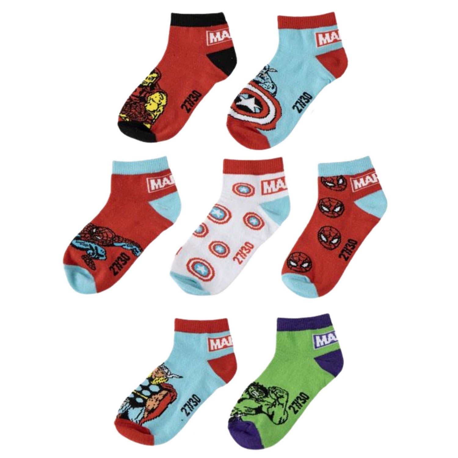 Marvel Ankle Socks 7 Pair Pack 2900003306