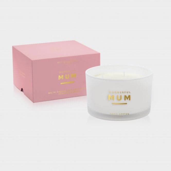 3 Wick Wonderful Mum White Orchid and Soft Cotton Candle KLC196