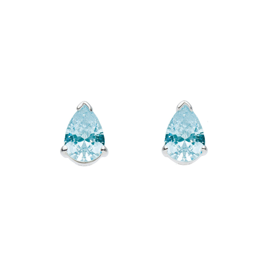 Dew Blue Topaz Teardrop Stud Earrings 32923BT