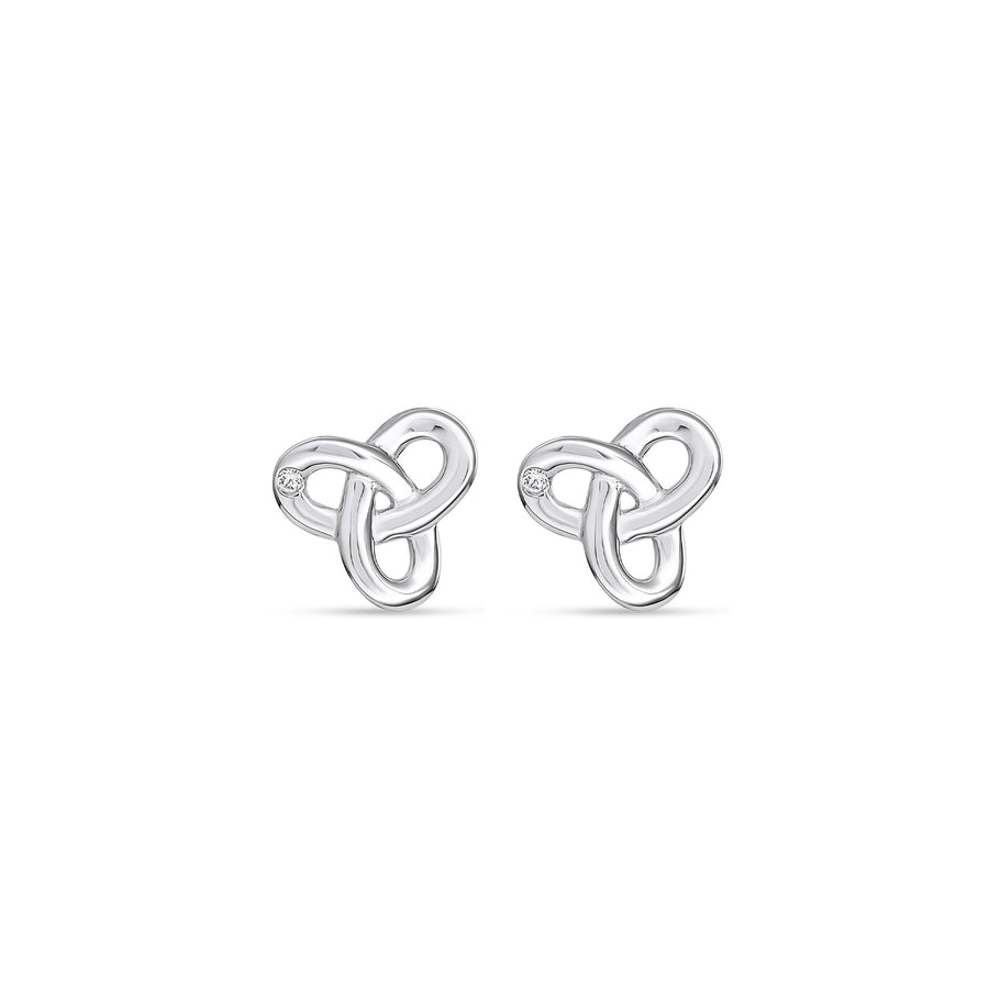 Dew Zirconia Trilogy Knot Stud Earrings 34562CZ