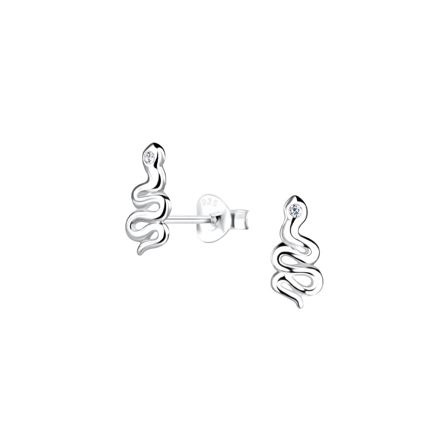 Dew Zirconia Snake Stud Earrings 34852CZ