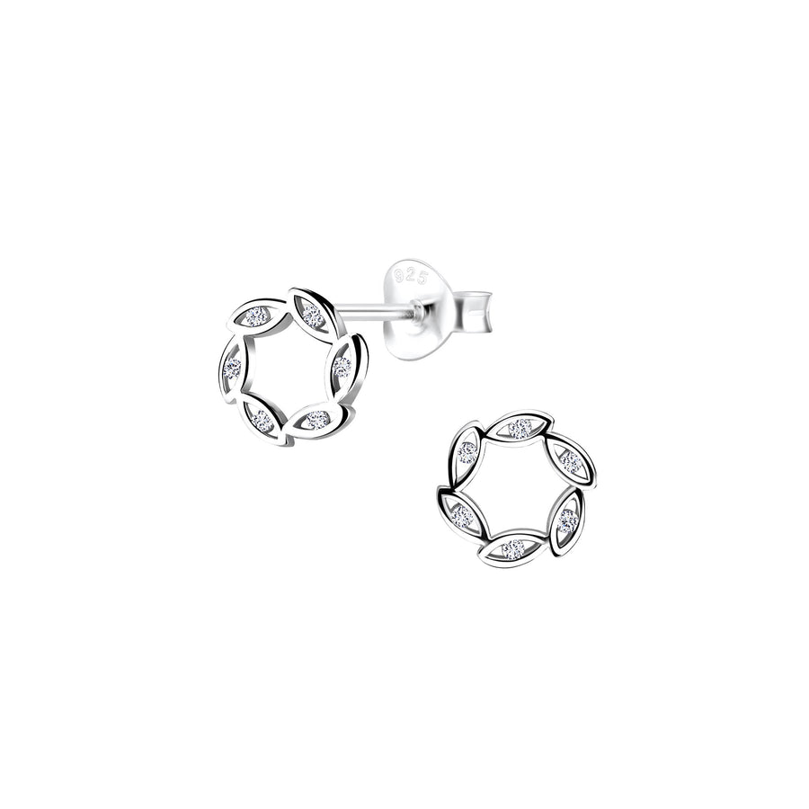 Dew Zirconia Wreath Stud Earrings 35928CZ