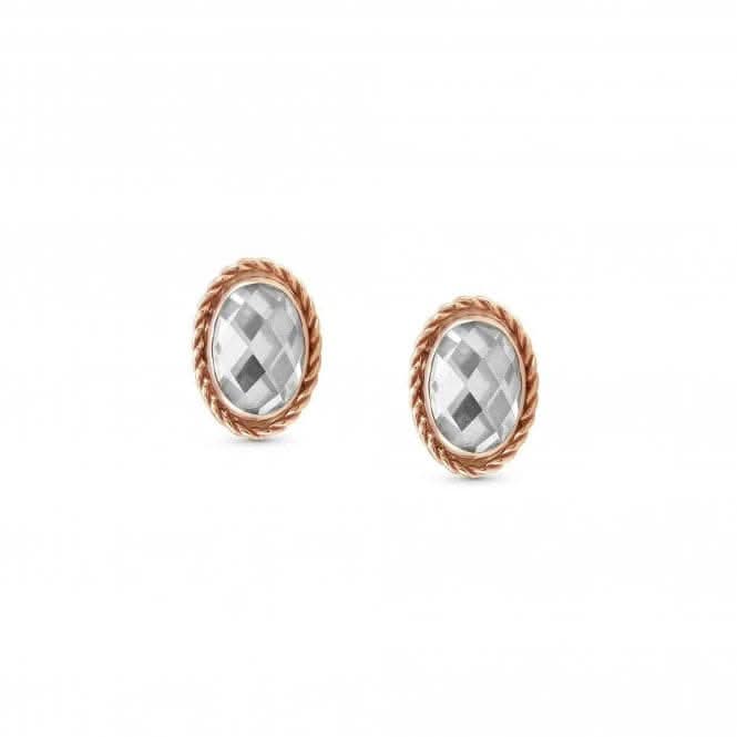 375 Gold Zirconia Oval Rich White Earrings 027821/010Nominations027821/010