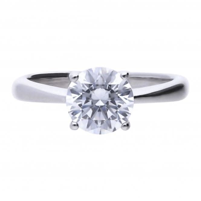 4 Claw Cubic Zirconia Solitaire 2ct Ring R3753