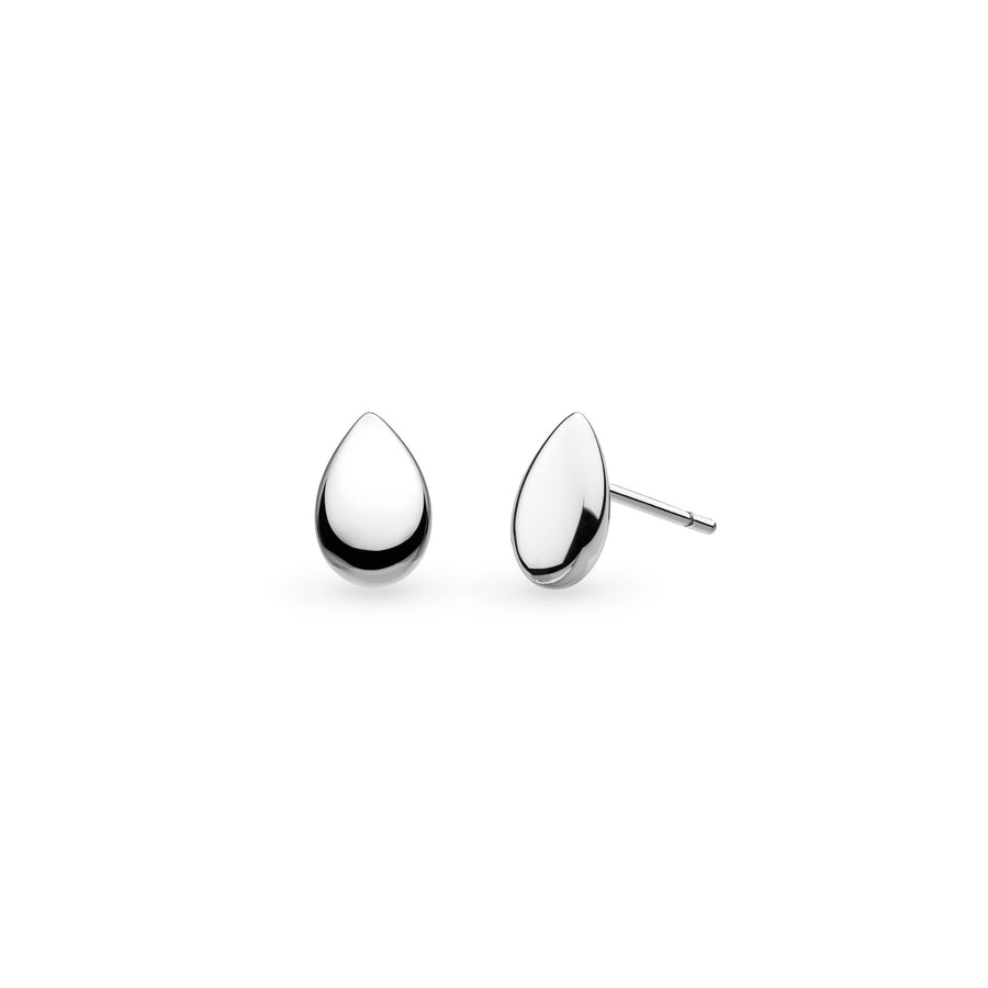 Kit Heath Coast Pebble Smooth Rhodium Plated Stud Earrings 40151RP