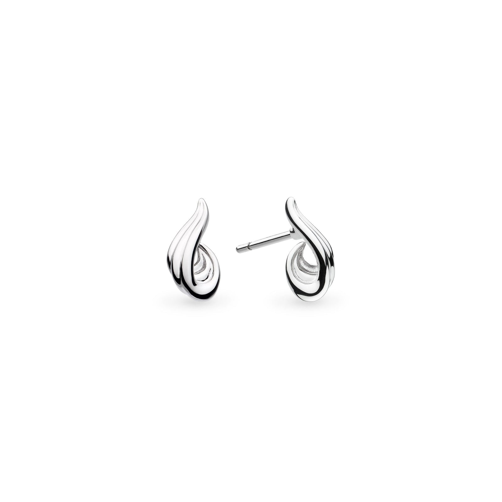 Kit Heath Océane Shell Wave Rhodium Plated Stud Earrings 41211RP