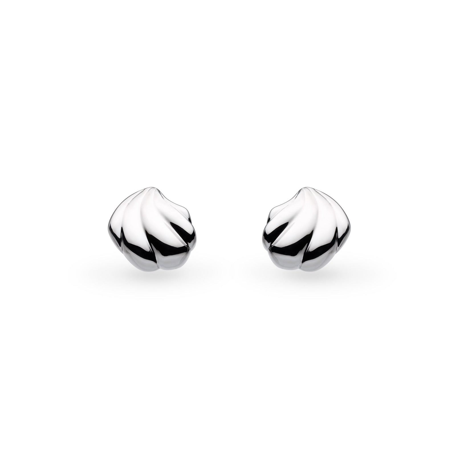 Kit Heath Océane Shell Echo Rhodium Plated Rounded Stud Earrings 41213RP