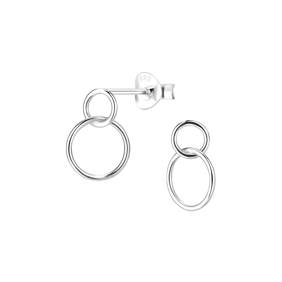 Dew Linked Open Circle Stud Earrings 44396HP