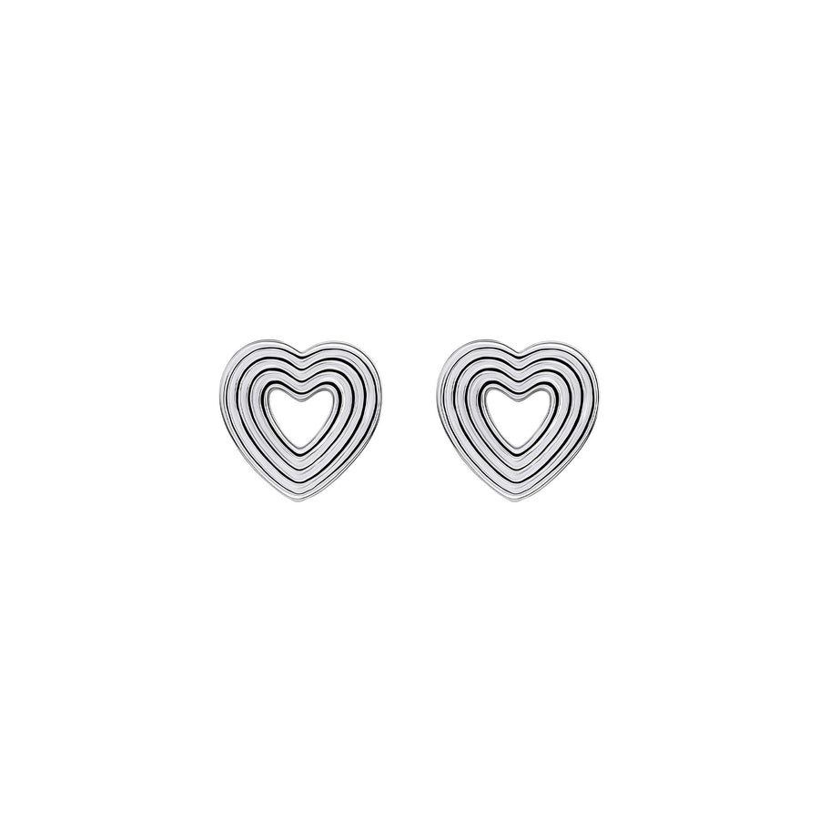 Dew Ridged Open Heart Stud Earrings 45812HP
