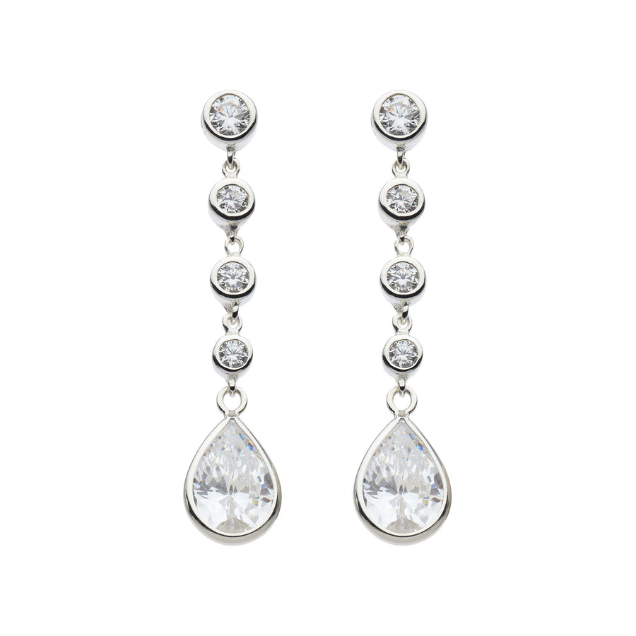 Dew Zirconia Graduated Teardrop Stud Earrings 52934CZ
